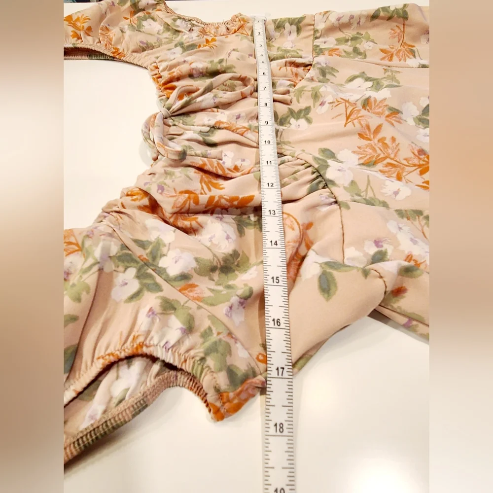 Pink Republic Floral Peasant Mini Dress – Size Large - Picture 17 of 17